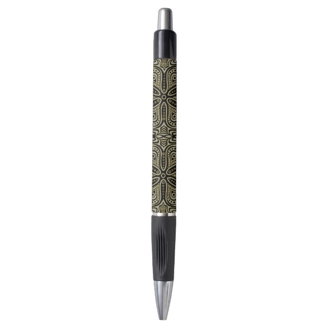 Faux Gold & Diamonds Glitter Turkish Motive Pen (Front Vertical)