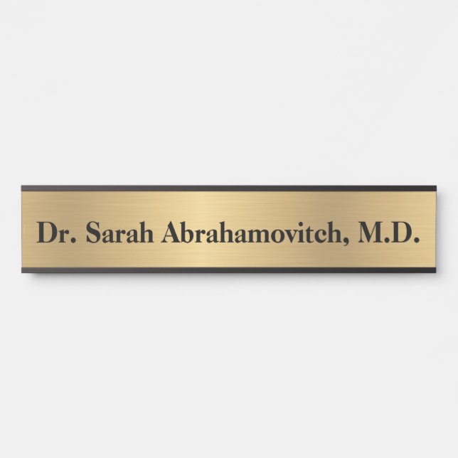 Faux Gold Doctor Doctor's Office Door Sign (Front)