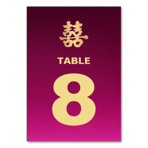 Faux Gold Double Happiness   Table Card