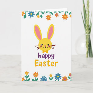 Faux Gold Easter Bunny Spring Card