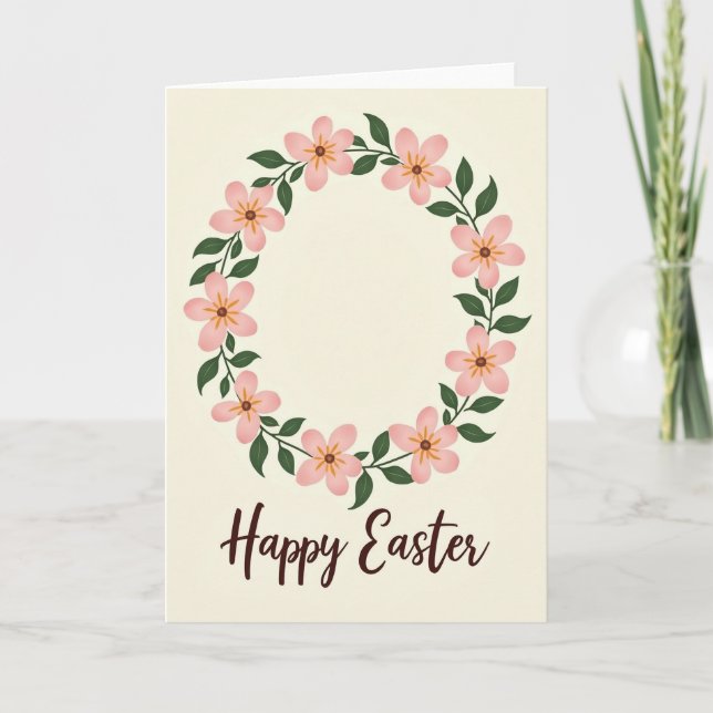 Faux Gold Easter Floral Card (Front)