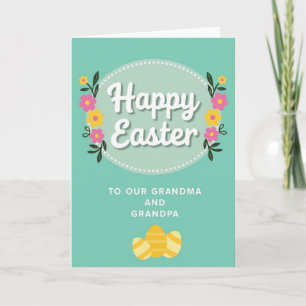 Faux Gold Easter Grandma Grandpa Card