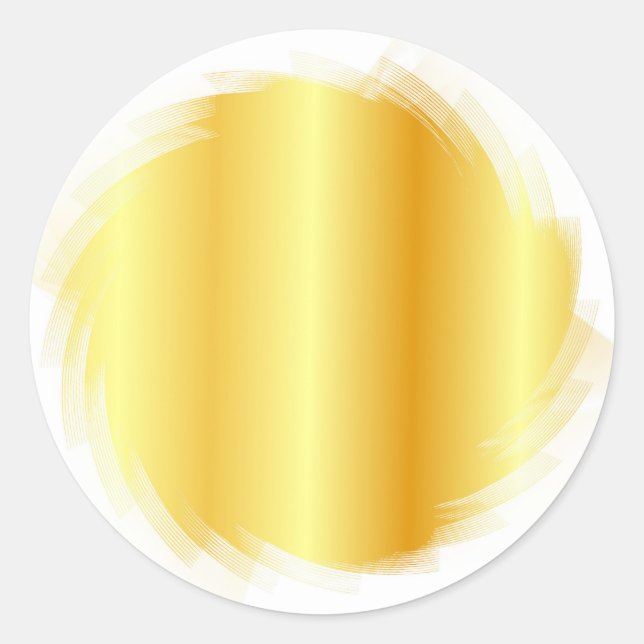Faux Gold Elegant Add Your Text Blank Template Classic Round Sticker (Front)