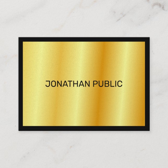 Faux Gold Elegant Luxurious Personalized Template Business Card (Front)
