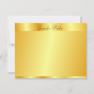 Faux Gold Elegant Main Script Nom Modèle texte