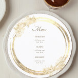 faux gold elegant Menu<br><div class="desc">simulated foil round menu</div>