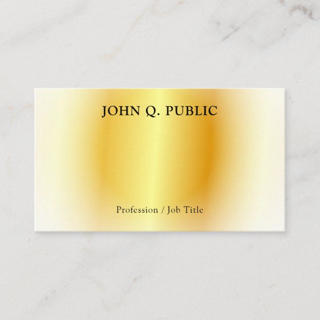 Faux Gold Elegant Modern Simple Personalized Business Card (Front)