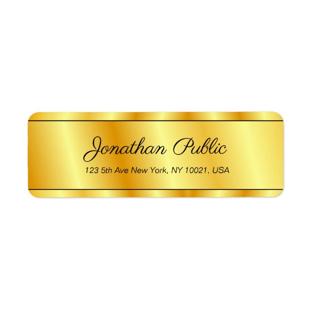 Faux Gold Elegant Modern Template Handwriting (Front)