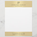 Faux Gold Elegant Monogram Modern Template Glamour Letterhead<br><div class="desc">Faux Gold Elegant Monogram Modern Template Glamour Letterhead.</div>