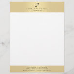 Faux Gold Elegant Monogram Template Glamourous Letterhead<br><div class="desc">Faux Gold Elegant Monogram Template Glamourous Modern Letterhead.</div>