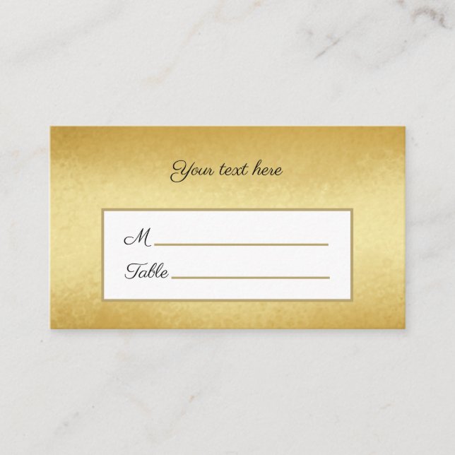 Faux Gold elegant Personalized Place Card (Front)