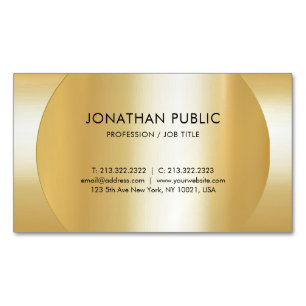 Faux Gold Elegant Professional Modern Template Magnetic Business Card