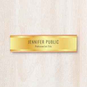 Faux Gold Elegant Rose Gold Modern Template Door Sign
