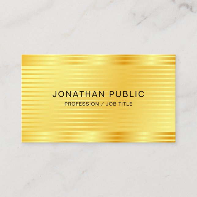 Faux Gold Elegant Simple Professional Template Business Card (Front)