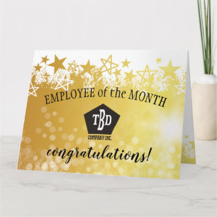 Faux gold employee of the month award card
