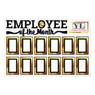 Faux gold employee of the month photo display