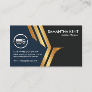 Faux Gold Falcon Wings Truck Logistics Business Card