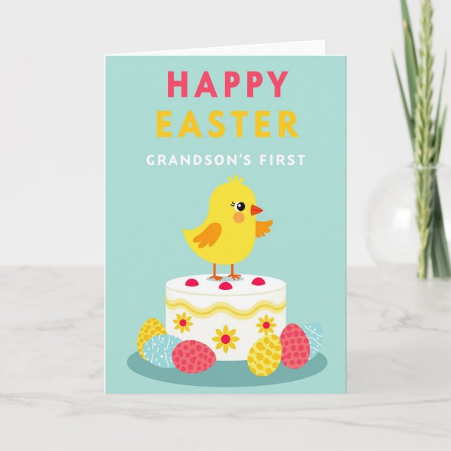 Faux Gold First Easter Card (Front)