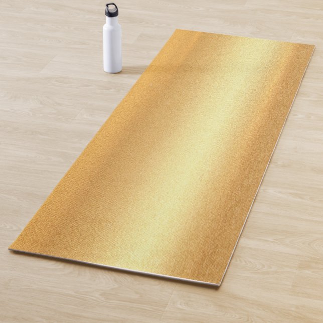 Faux Gold Fitness Modern Elegant Trendy Template Yoga Mat (In Situ)