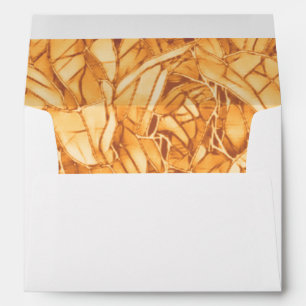 Faux Gold Floral Wedding Adress  Envelope