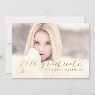 Faux Gold Foil   2016 Graduation Party Invitation