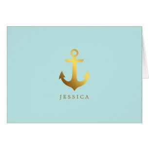 Faux Gold Foil Anchor Personalized