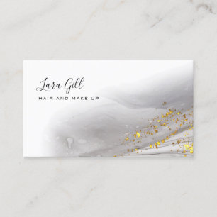 faux gold foil and watercolor business card