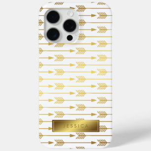 Faux Gold Foil Arrows Pattern iPhone 15 Pro Max Case