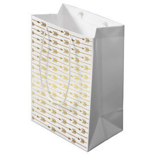 Faux Gold Foil Arrows Pattern Medium Gift Bag
