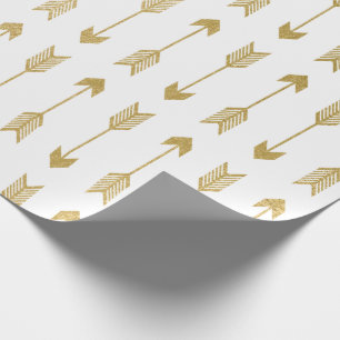 Faux Gold Foil Arrows Pattern Wrapping Paper