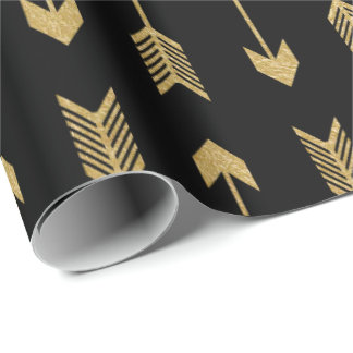 Faux Gold Foil Arrows Pattern Wrapping Paper