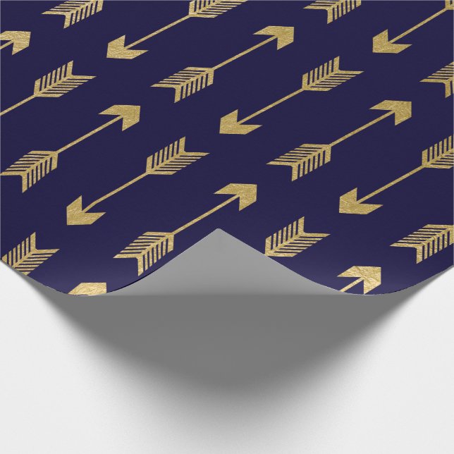 Faux Gold Foil Arrows Pattern Wrapping Paper (Corner)