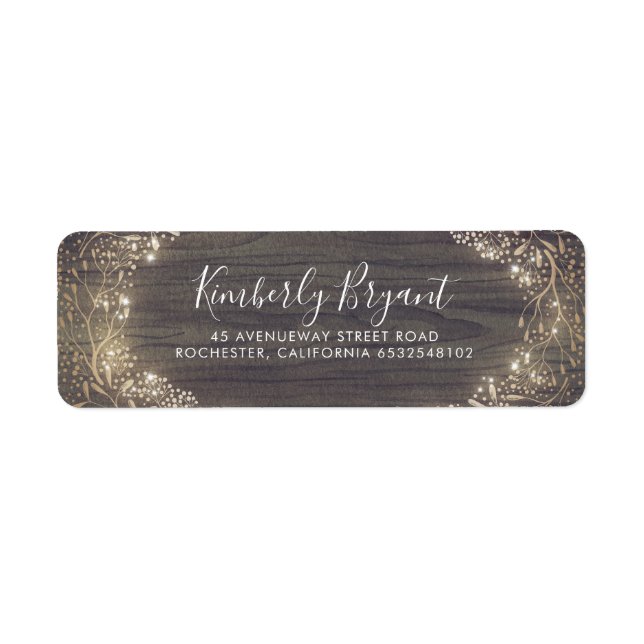 Faux Gold Foil Baby's Breath Wreath Rustic (Front)