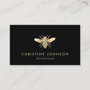 faux gold foil bee logo business card