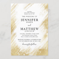 Faux Gold Foil Brush Stroke Wedding