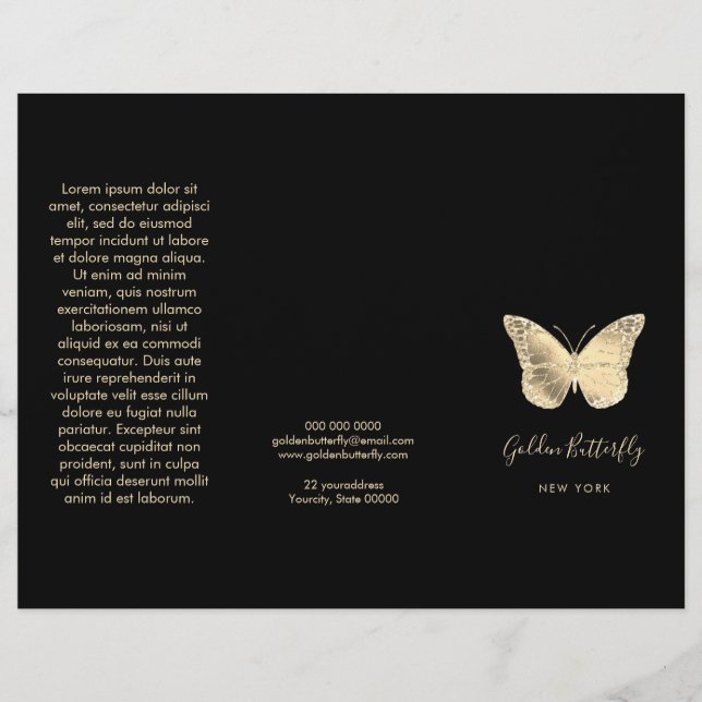 faux gold foil butterfly logo brochure (Front)