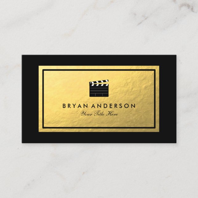 Faux Gold Foil - Carte de visite Clapperboard (Devant)