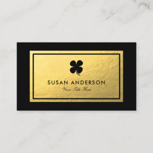 Faux Gold Foil - Carte de visite du logo Shamrock 