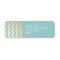 FAUX Gold Foil Chevron Pattern and Turquoise Blue