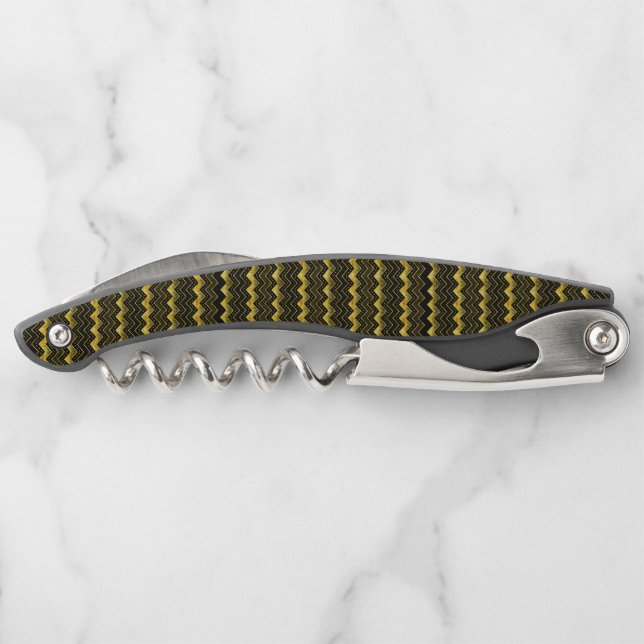 Faux gold foil chevron pattern corkscrew (Back)