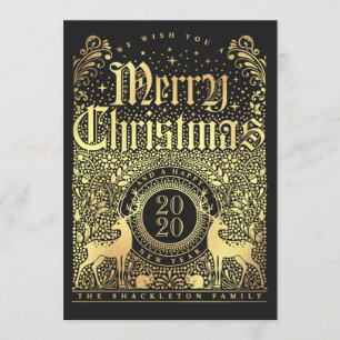 Faux Gold Foil Christmas Cards - Happy New Year