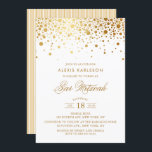 Faux Gold Foil Confetti Bar Mitzvah Invitation<br><div class="desc">Modern and elegant Bar Mitzvah invitation featuring faux rose gold confetti dots. Matching items are available.</div>