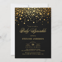 Faux Gold Foil Confetti Black Baby Sprinkle