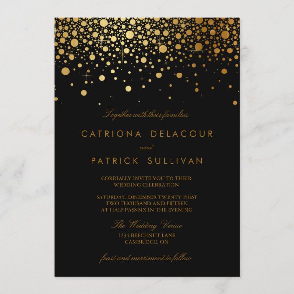 Black And Gold Invitations | Zazzle CA