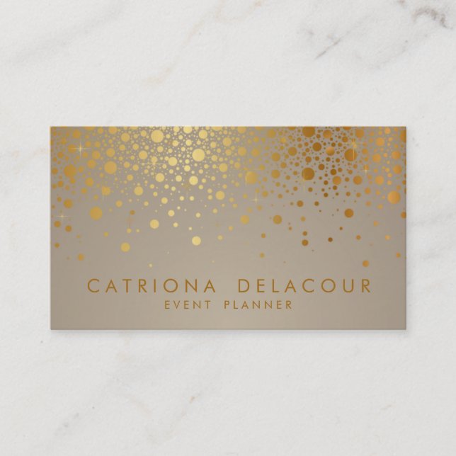 Faux Gold Foil Confetti Business Card (Front)
