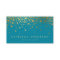 Faux Gold Foil Confetti Business Card | Teal II