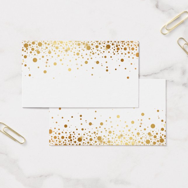 Faux Gold Foil Confetti Dots Blank Horizontal (Bureau)