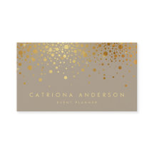 Faux Gold Foil Confetti Dots Carte de visite moder