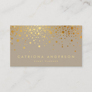 Faux Gold Foil Confetti Dots Carte de visite moder