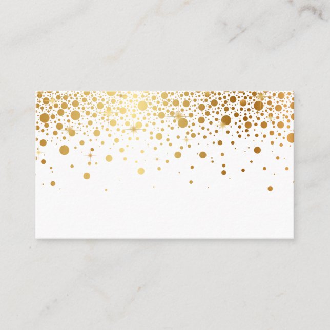 Faux Gold Foil Confetti Dots Élégantes Cartes de P (Devant)